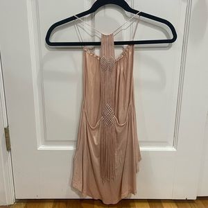 Light pink strappy open back tank